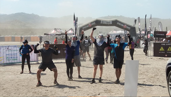 LevelUp team celebrating outdoors at a group event