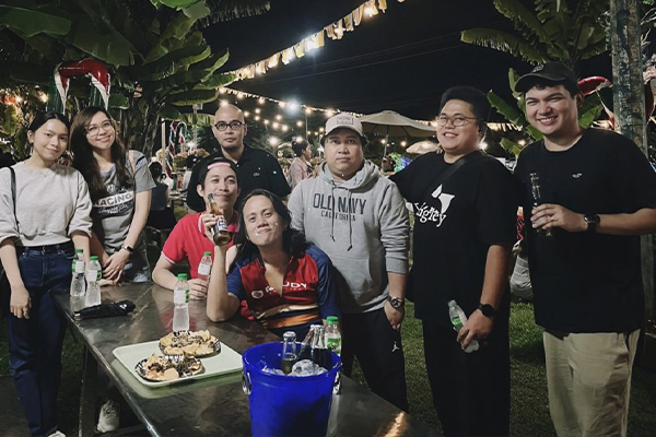 LevelUp team posing together at a night out