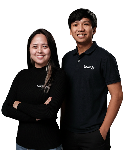 Two LevelUp team members standing side by side, representing long-term partnership